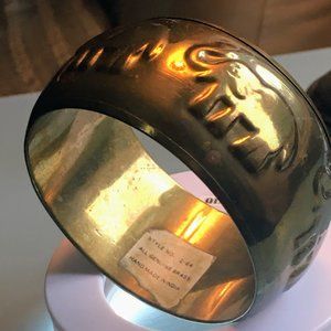 Vintage Hand Made Brass Elephant Bangle